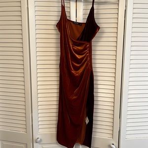 Burnt orange mini dress